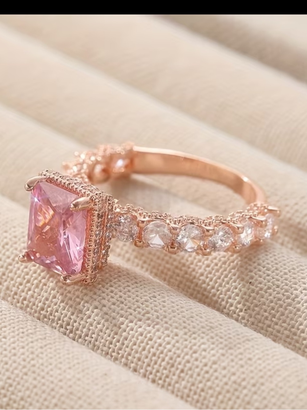 Affordable Fashion Finds Rose Gold Pink Halo Ring